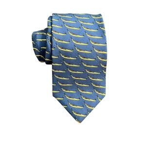 Fabris Venezia 100% Silk Made In Italy Blue Venice Gondola Boats Silk Men's Tie